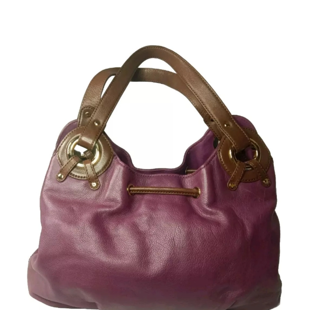 Michael Kors Plum Leather Satchel Handbag - Picture 5 of 10